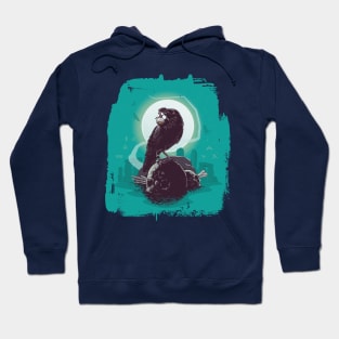 Black crow with eyeball in its mouth Hoodie